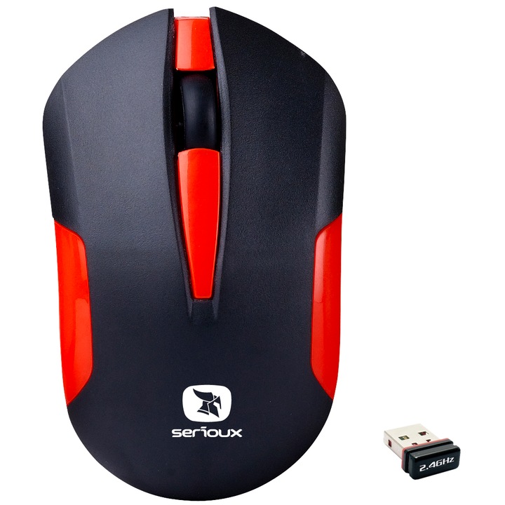 Безжична мишка Serioux Drago 300, USB, Червена