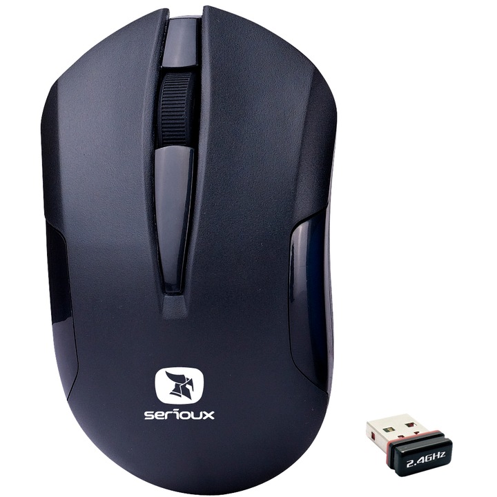 Безжична мишка Serioux Drago 300, USB, Черна