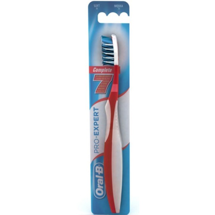 Periuta de dinti Oral-B Expert Complete 7 Soft, Alb/Rosu