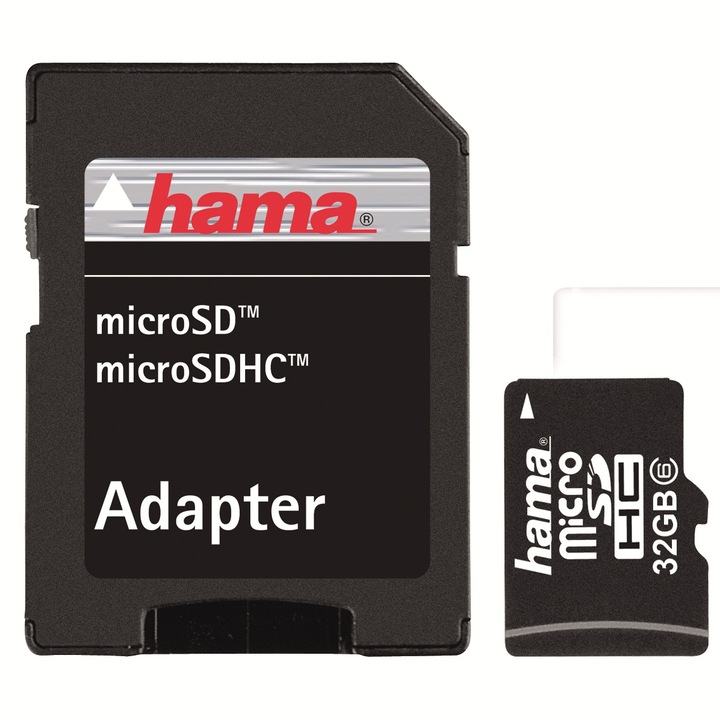 Card de memorie Hama MicroSDHC, 32GB, Class 6 + Adaptor