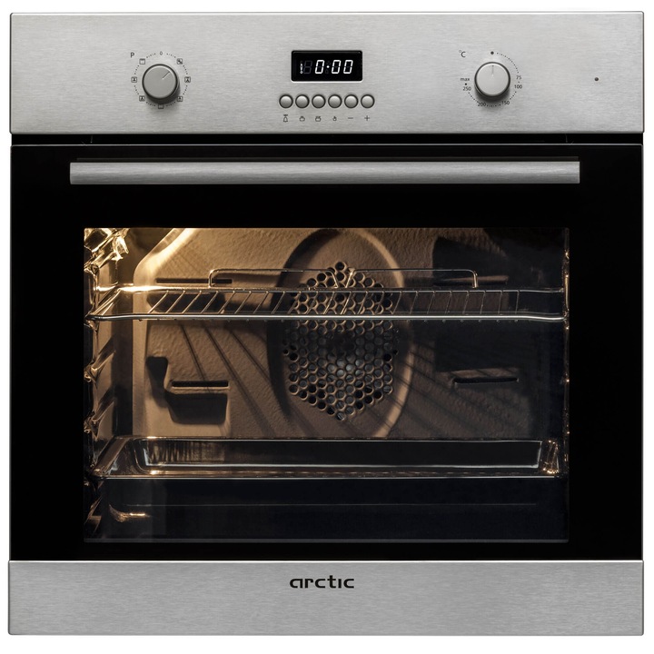 Електрическа фурна за вграждане Arctic AROIE21300C, Мултифункционална, Каталитично почистване, 65 л, Клас A-20%, Инокс