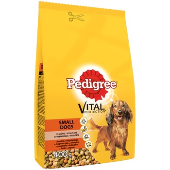 Hrana uscata pentru caini Pedigree Adult talie mica, Pasare, Orez & Legume, 400 g Hrana uscata pentru caini Pedigree Adult talie mica, Pasare, Orez & Legume, 400 g