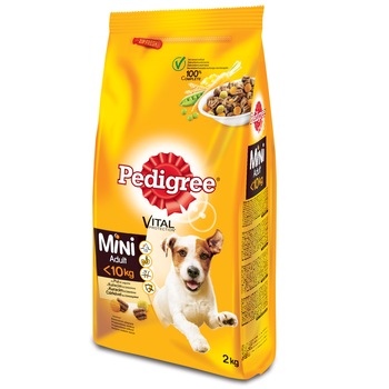 Hrana uscata pentru caini Pedigree Adult talie mica, Pasare, Orez & Legume, 2Kg Hrana uscata pentru caini Pedigree Adult talie mica, Pasare, Orez & Legume, 2Kg