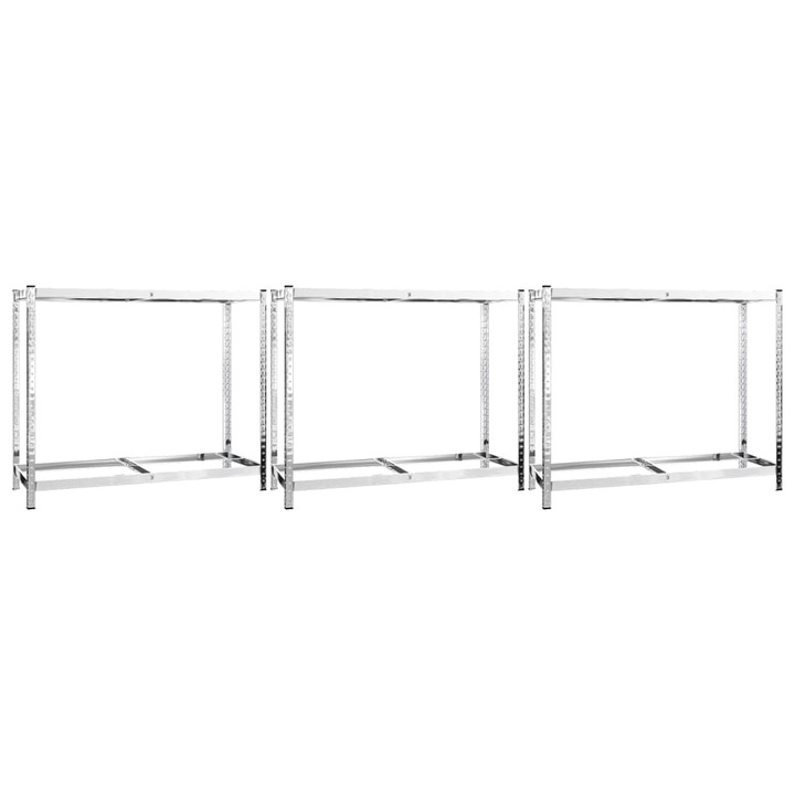 VidaXL 3 db ezüstszínű 2-szintes acél gumiabroncstartó 110x40x110 cm 3154230