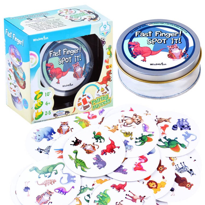 Érzékelési játék dinoszauruszokkal, 30 kártya, többszínű