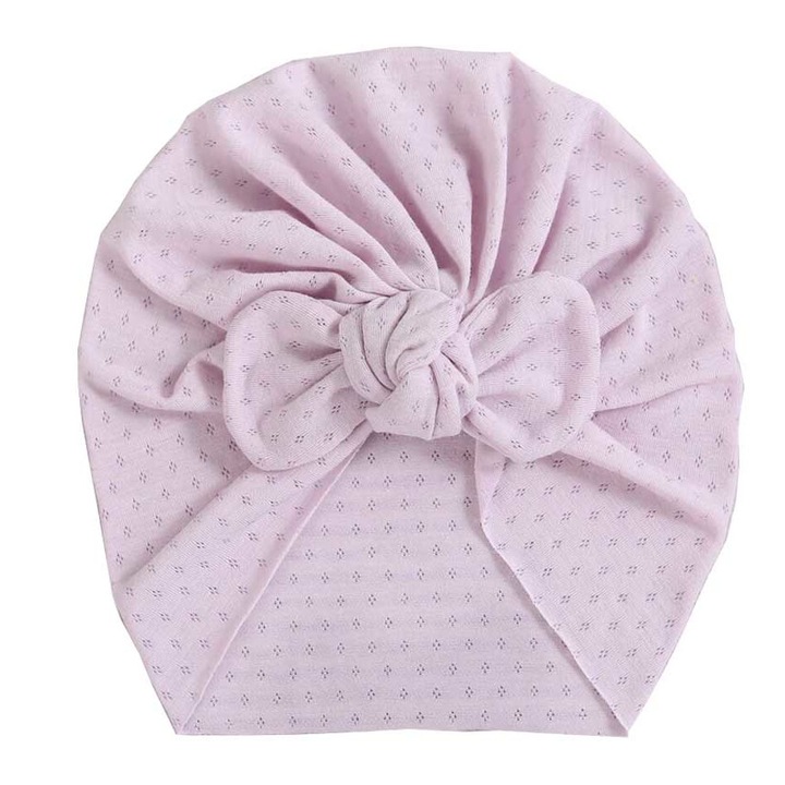 Тюрбан с панделка, детски, с дупки, 19.5х18см, Люляк