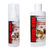 Pachet antiparazitar Sampon 200ml si Spray 100ml, Ectocid Herba Vital, impotriva Capuselor, Puricilor si Paduchilor, pentru caini si pisici