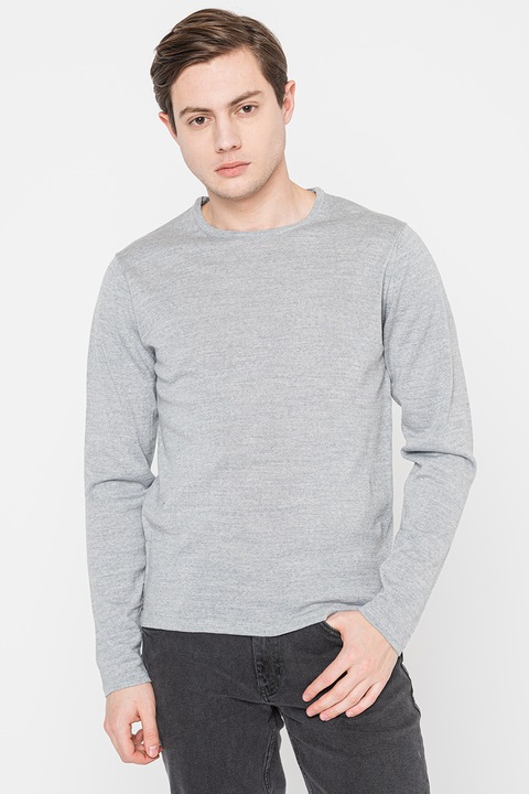 Casual Friday, Kerek nyakú gyapjútartalmú pulóver, Melange szürke, L