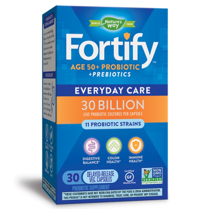 Supliment alimentar, Nature's Way, Fortify Probiotic 50+ Probiotic pentru adulti 50+, 30 de miliarde de probiotice active, 30 de capsule cu eliberare intarziata