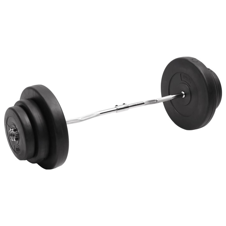 Set haltera ondulata cu greutati vidaXL, 60 kg