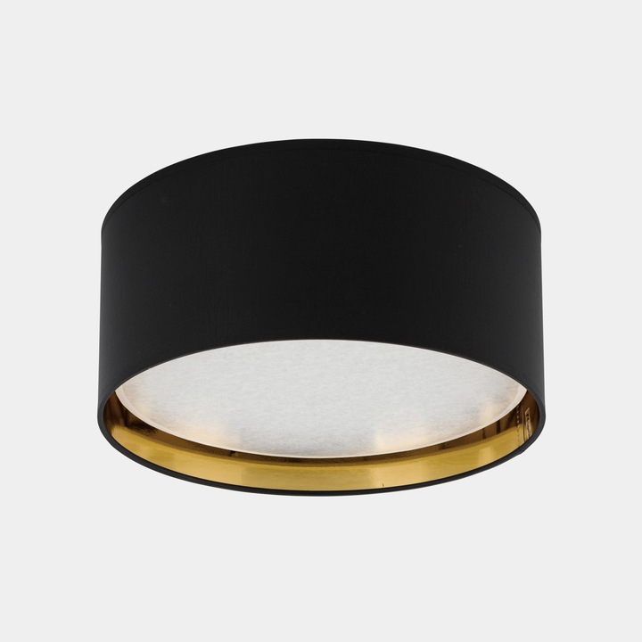 Плафон, TK-Lighting, Метал/Пластмаса, 15 W, Черен/Златен