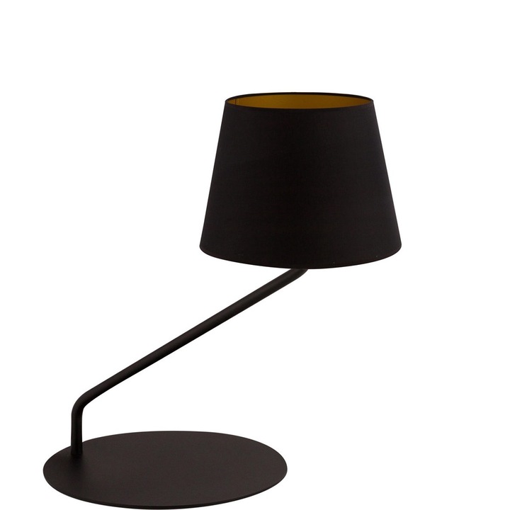 Lampa de birou, Sigma, Lisbon, Otel/Textil, E27, 43 x 41 x 25 cm, Negru/Cupru