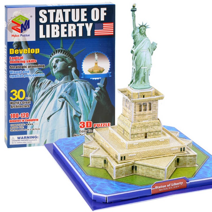 USA Szabadság-szobor 3D puzzle, 30 darab