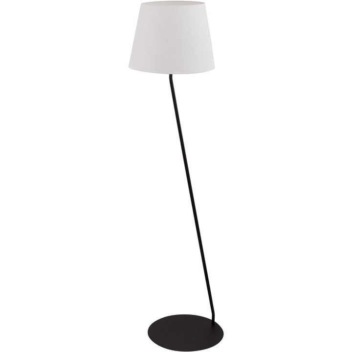 Lampadar Sigma, Lisbon, Otel/Textil, E27, 151 x 46 x 35 cm, Negru/Alb