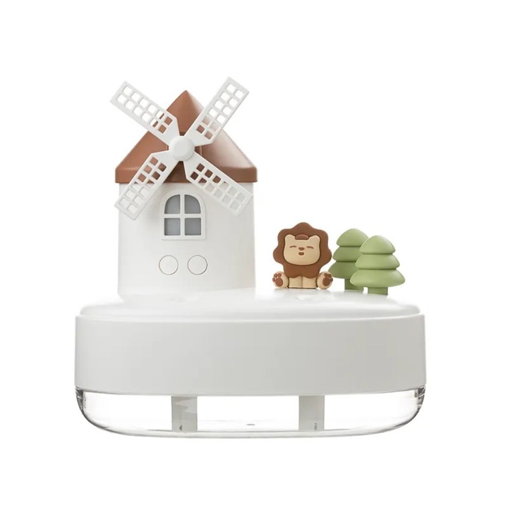 Umidificator Cute Flower, 300ml, portabil, cu functie de iluminare, 20x9x8cm