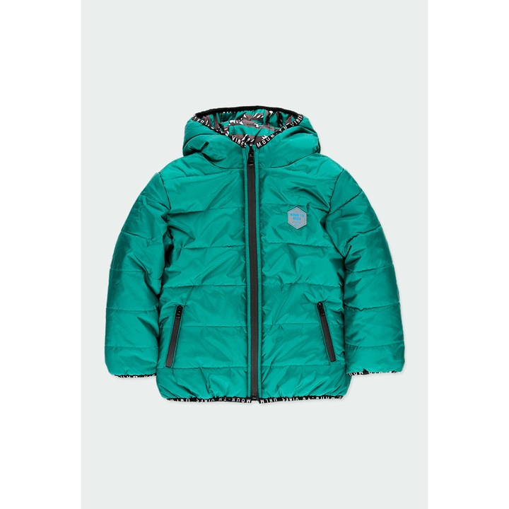 Geaca baiat Boboli, reversibila, verde, Verde, 140 CM