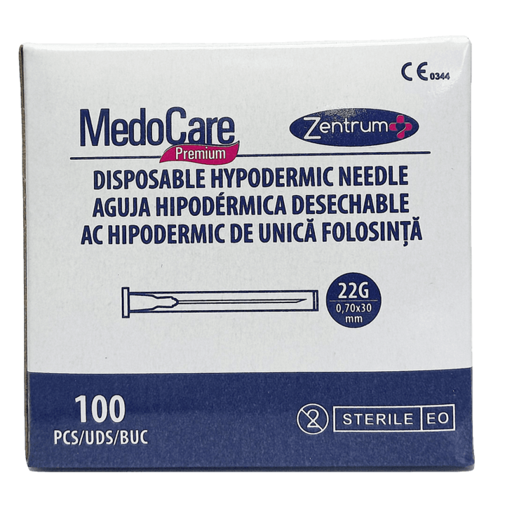 Игли за спринцовка 22 G, MedoCare, 100 бр