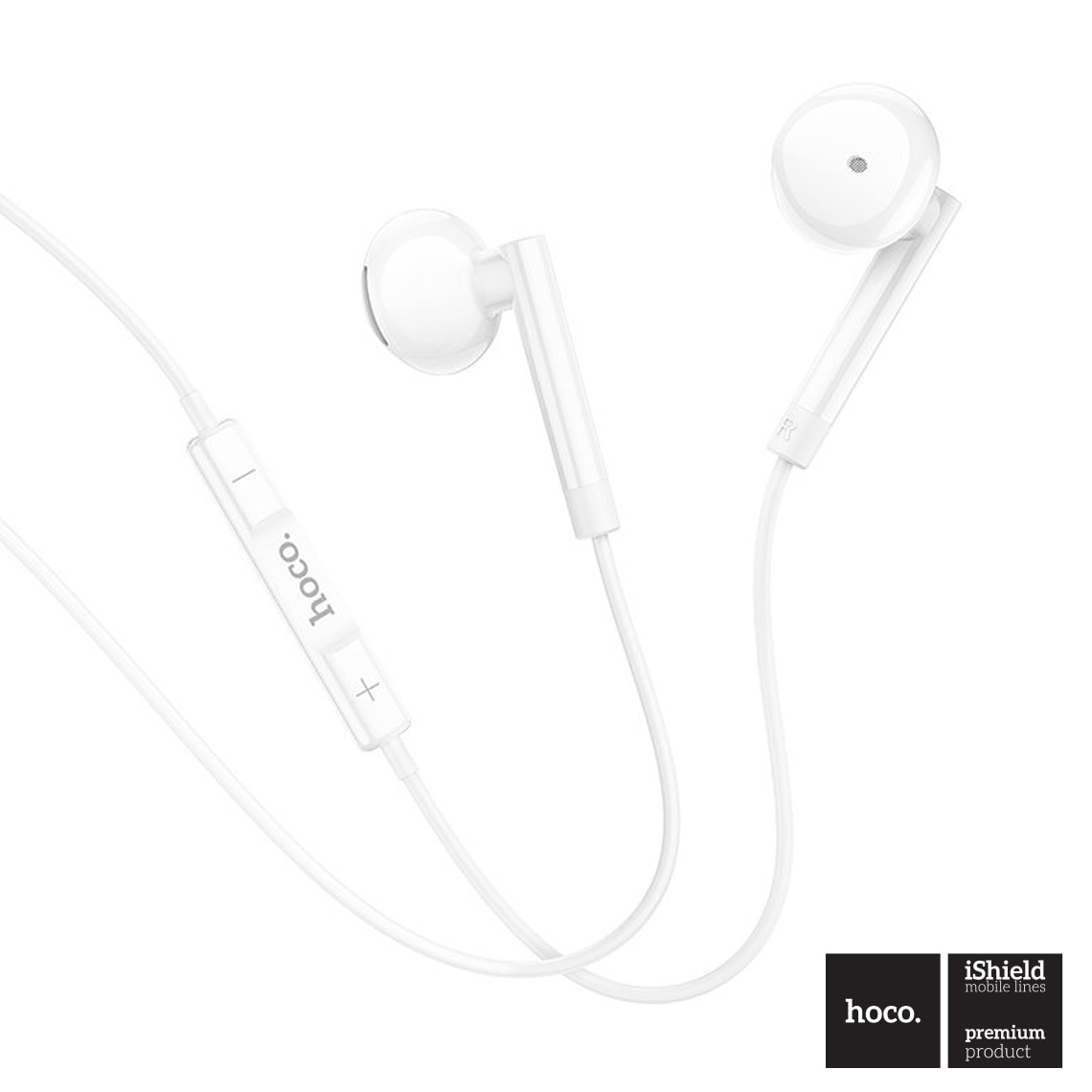 Casti HOCO stereo cu conector USB-C, 1.2m, comenzi si microfon pe fir, In-Ear design, compatibile Samsung, M95, Albe Alb