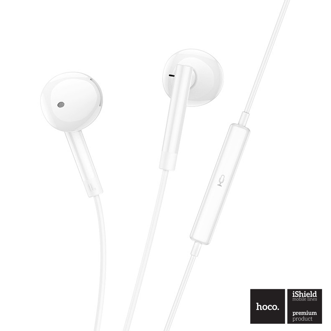 Casti HOCO stereo cu conector USB-C, 1.2m, comenzi si microfon pe fir, In-Ear design, compatibile Samsung, M95, Albe Alb