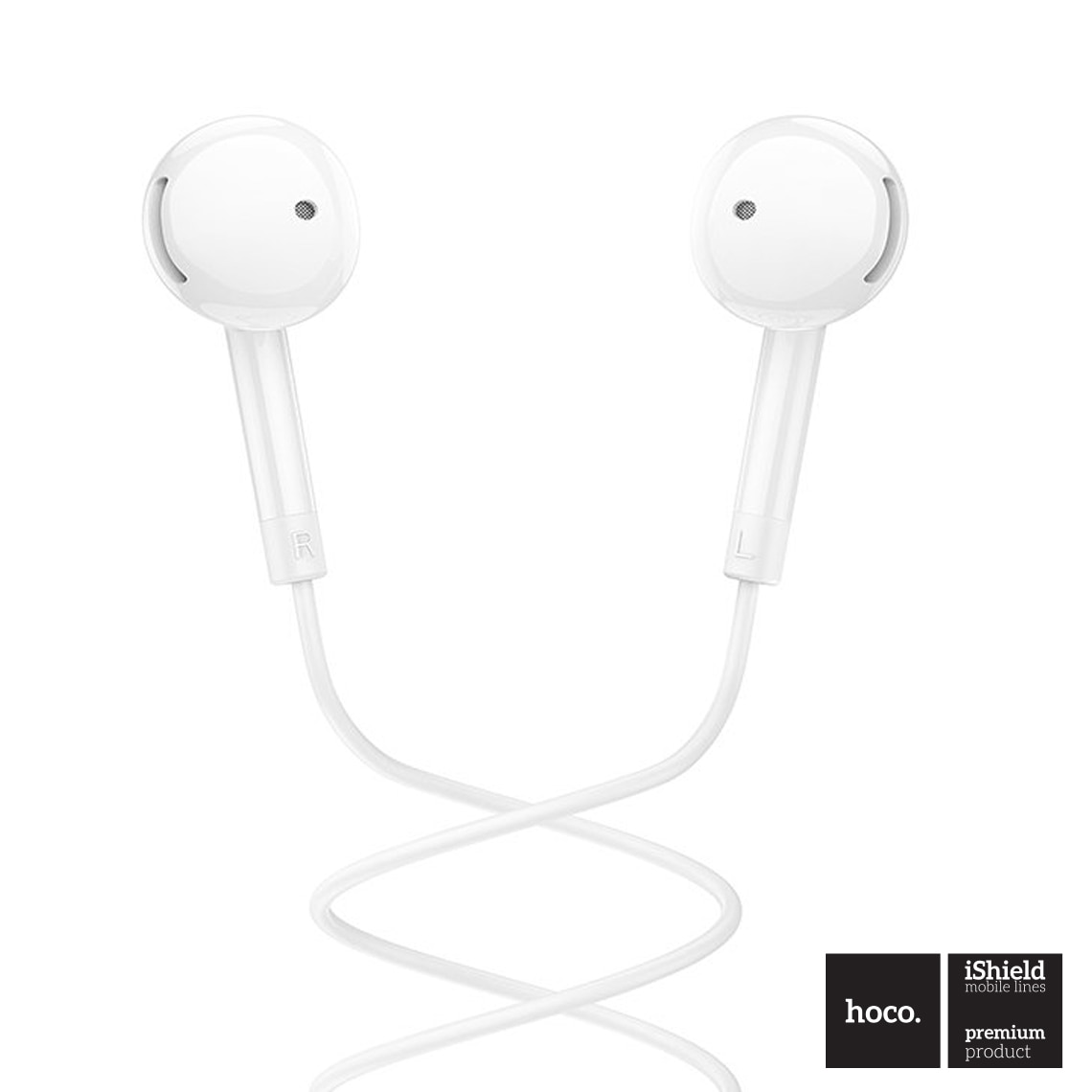 Casti HOCO stereo cu conector USB-C, 1.2m, comenzi si microfon pe fir, In-Ear design, compatibile Samsung, M95, Albe Alb