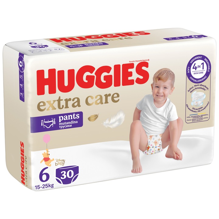 Пелени-гащички Huggies Extra Care 6, 15-25 кг, 30 броя