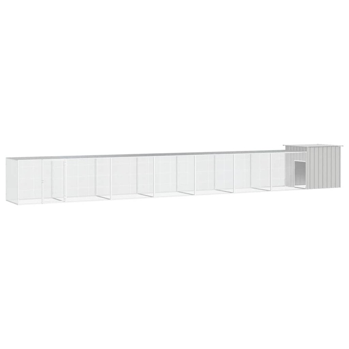 Cotet pentru pasari vidaXL, gri, 800x91x100 cm, otel galvanizat, 23.7 kg