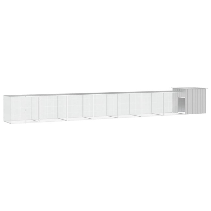 Cotet pentru pasari vidaXL, gri, 700x91x100 cm, otel galvanizat, 23.7 kg