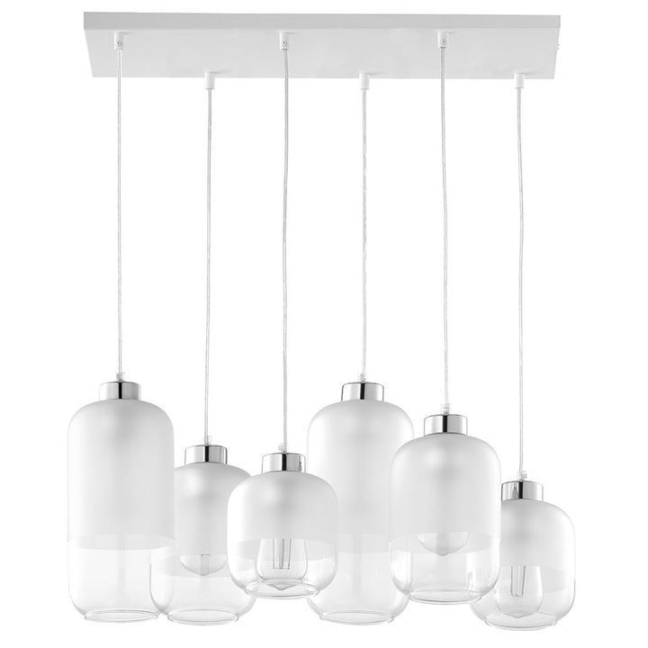 Pendul, TK-Lighting, Metal/Plastic, 15 W, Alb/Crom