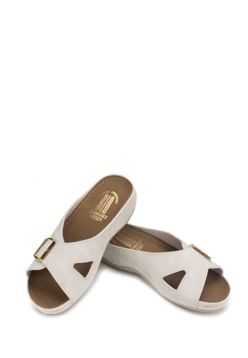 Papuci dama Tellus 25-11, Alb