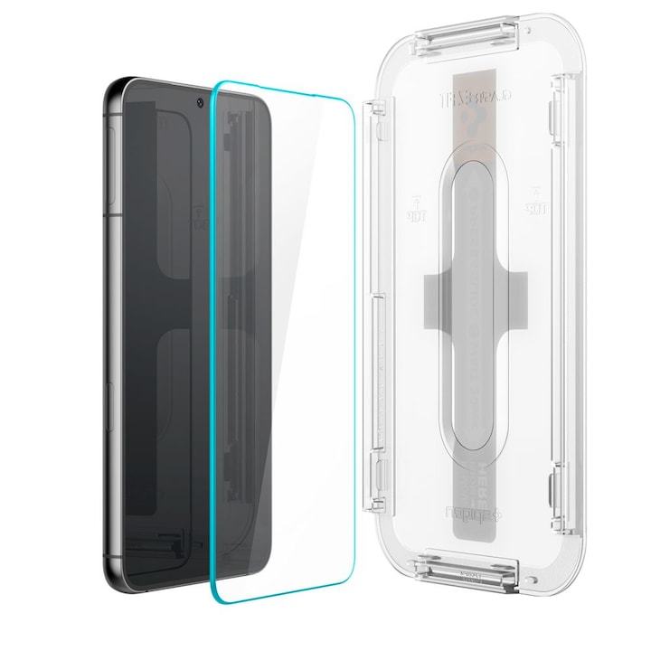 Set 2 folii sticla cu sistem de montare Case friendly Spigen GLAStR EZ FIT compatibil cu Samsung Galaxy S23