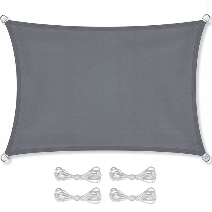 Panza parasolar pentru balcon/gradina/terasa, Zolta, Tesatura, 3x2m, Gri