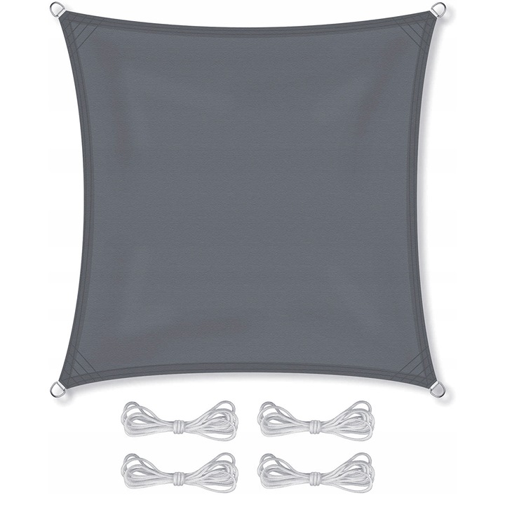 Panza parasolar pentru balcon/gradina/terasa, Zolta, Tesatura, 4x4m, Gri