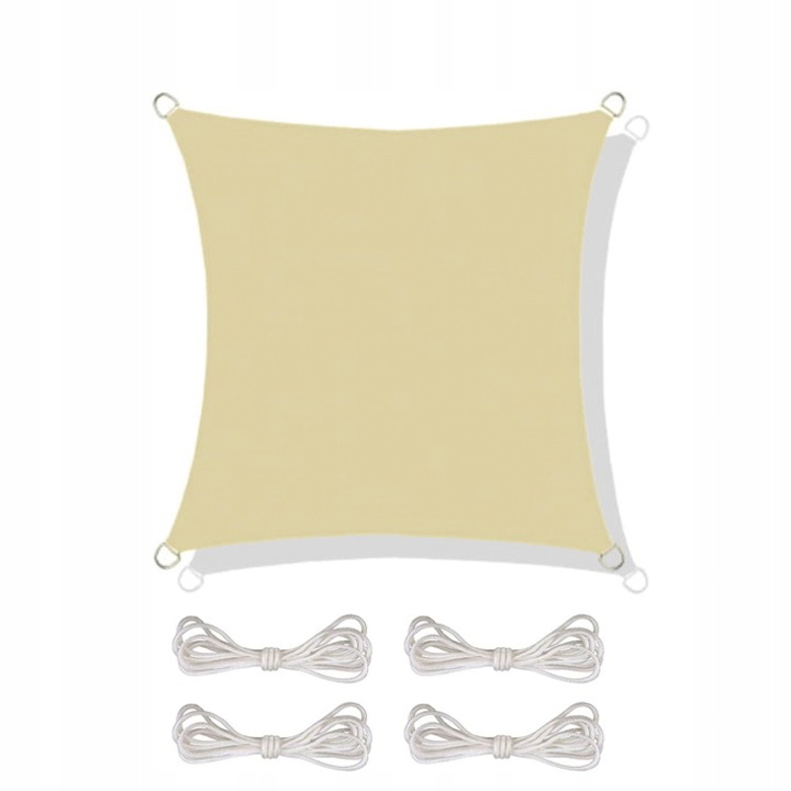 Panza parasolar pentru balcon/gradina/terasa, Zolta, Tesatura, 3.6x3.6m, Bej