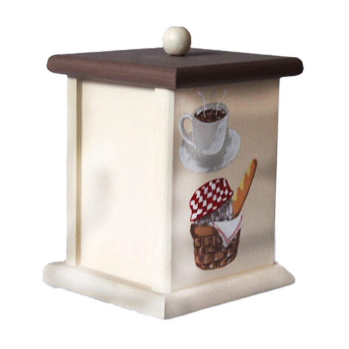 Recipient pentru condimente, cafea, zahar, biscuiti, Multicolor, inaltime 14 cm