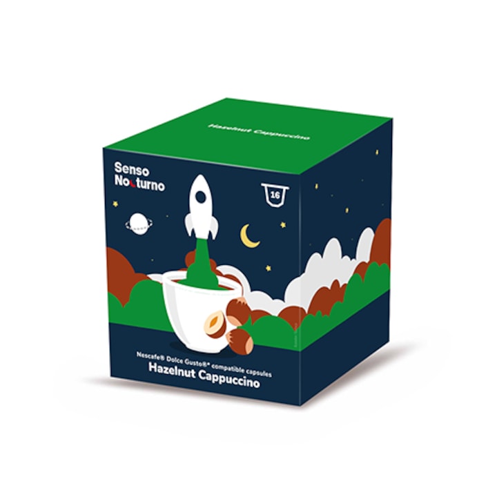Senso Nocturno, Hazelnut Cappuccino - Mogyorós Cappuccino Dolce Gusto kompatibilis kávékapszula 16db
