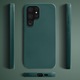 Силиконов калъф Moozy Premium за Samsung Galaxy S22 Ultra 5G, тъмно зелен, вътрешност от микрофибър
