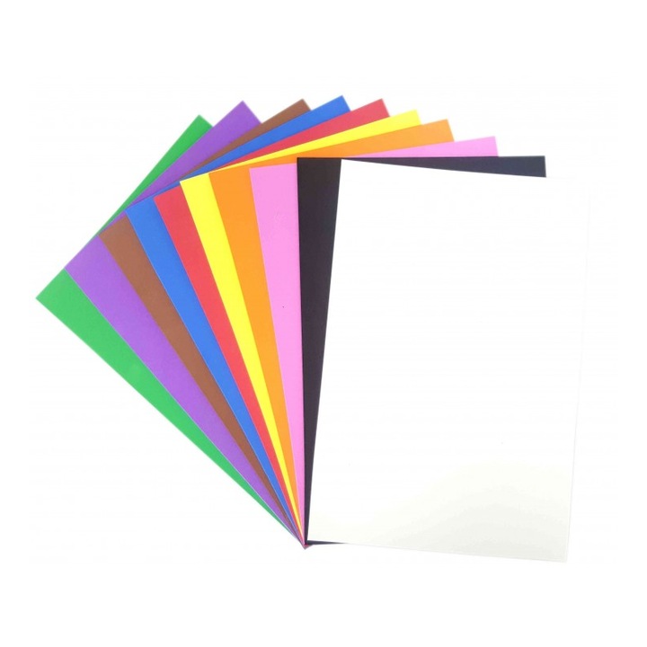 Set 10 hartie gumata Colorarte, A4, 2mm, simpla