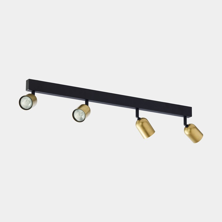 Plafoniera, TK-Lighting, Metal/Plastic, 10 W, Negru/Auriu