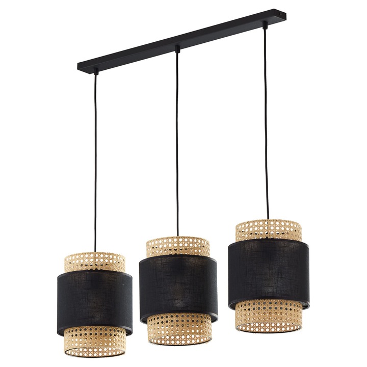 Lustra moderna, TK-Lighting, 3 Surse, De tavan, Metal, E27, Auriu/Negru