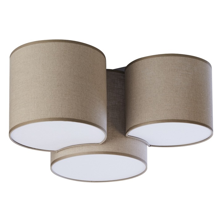 Lustra moderna, TK-Lighting, 3 Surse, De tavan, Metal, E27, Bej