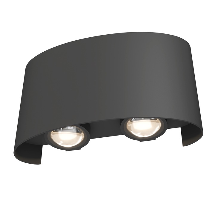Aplica Maytoni Outdoor Strato, Gri, 1LED, 4W, 400lm, 3000K, lumina calda