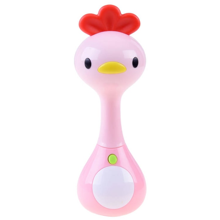Csörgő tyúkjáték ZA3087 E, Műanyag/gumi, 15 cm, Többszínű