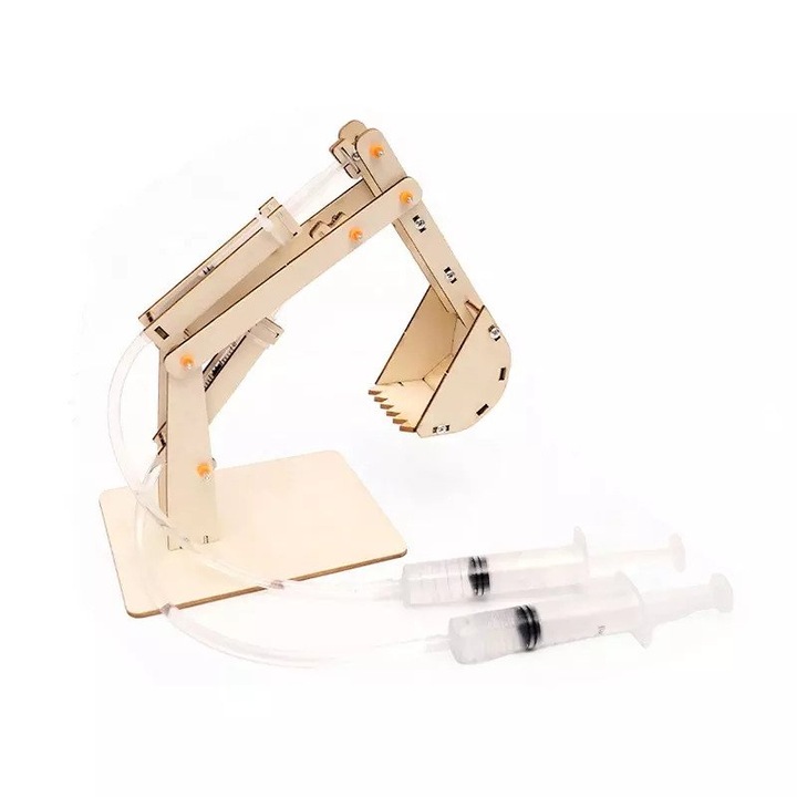 Образователна играчка Tetea, дървена, STEM, хидравлично рамо