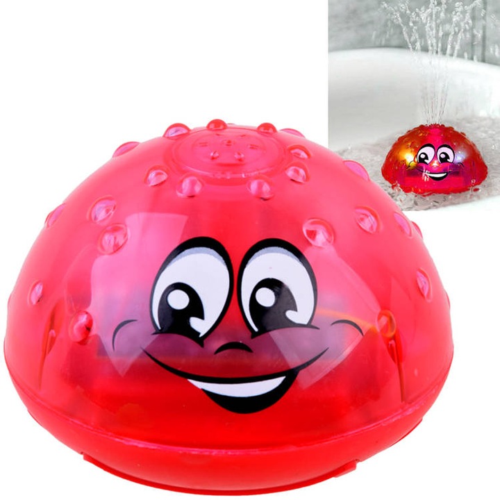 Úszó fürdőszoba szökőkút ZA3879, Műanyag, Világító funkció, 10 x 7,5 cm, Piros