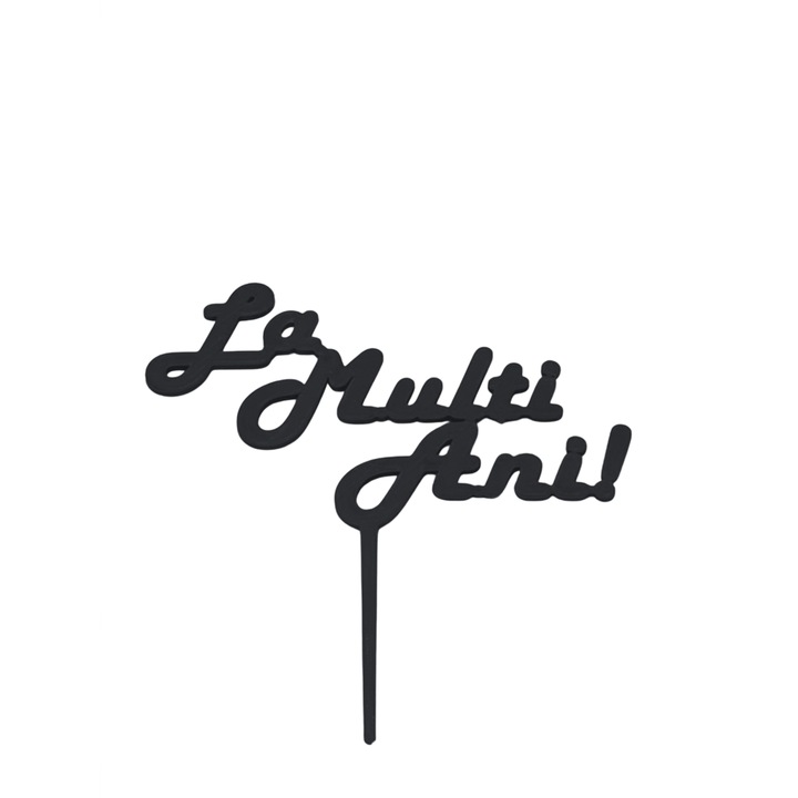 Декорация за торта "Happy Birthday", черна, 16 см