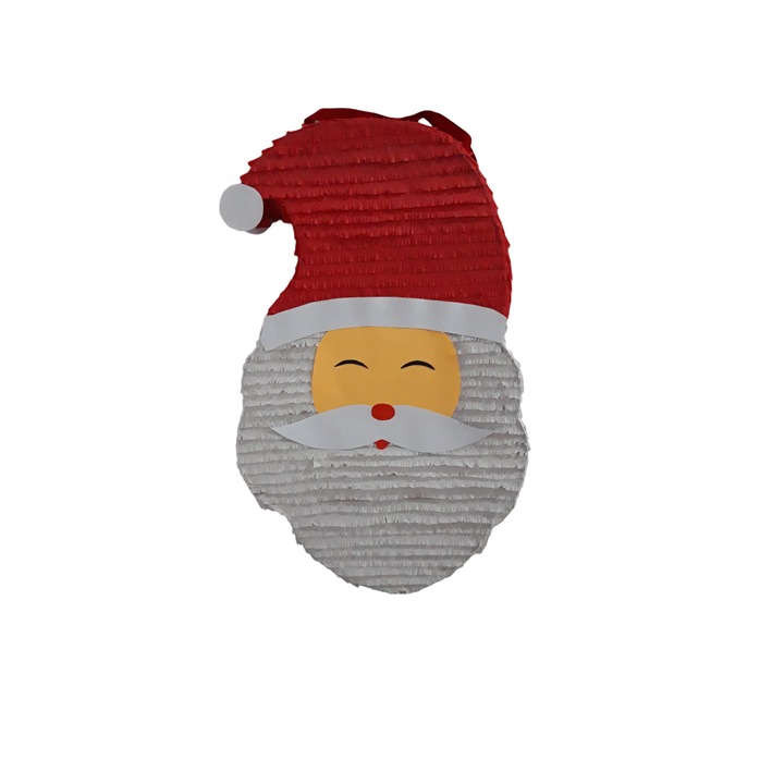 Pinata model Mos Craciun, 45 cm, rosu/albverde