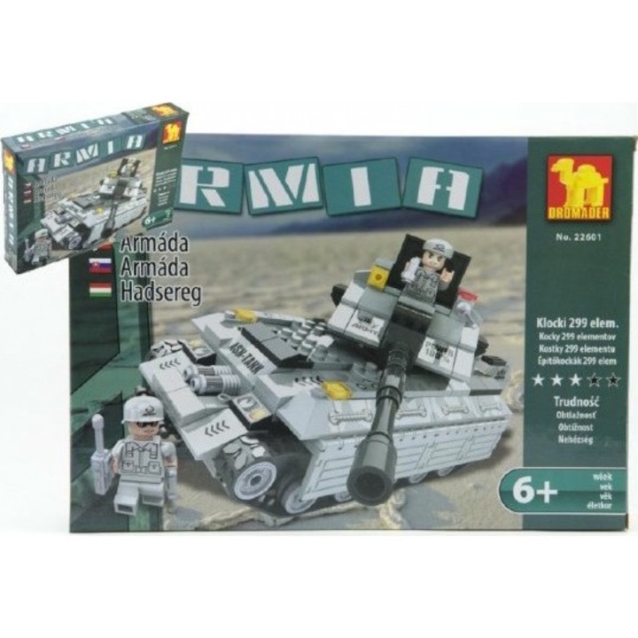 Kit de constructie Dromader Soldiers Tank 22601, Puzzle, 35x25.5x5.5 cm, 299 piese