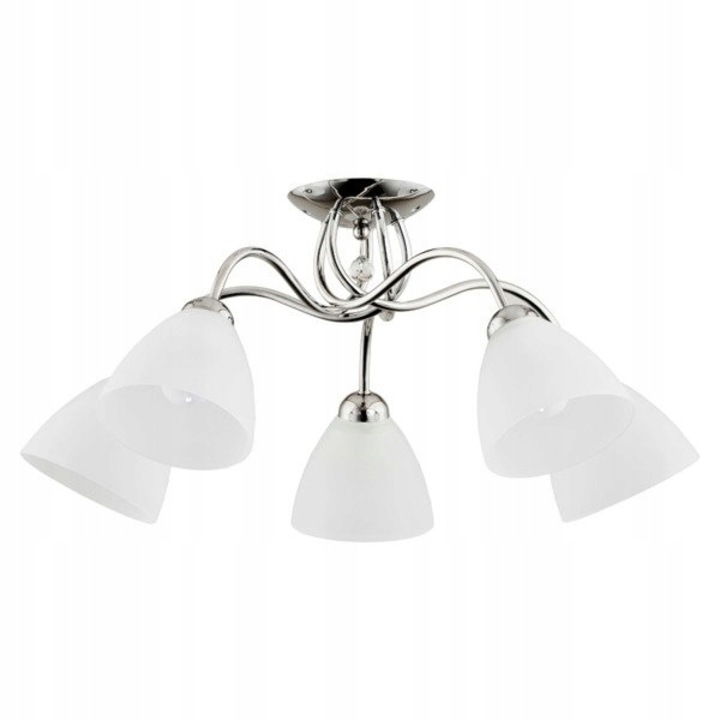 Полилей Alfa, Amarillo, Метал/Стъкло/Кристал, E27, 280 x 610 mm, Хром/Бяло