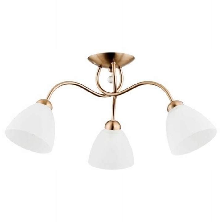 Полилей Alfa, Amarillo, Метал/Стъкло/Кристал, 3 x E27, 280 x 580 mm, Злато/Бяло