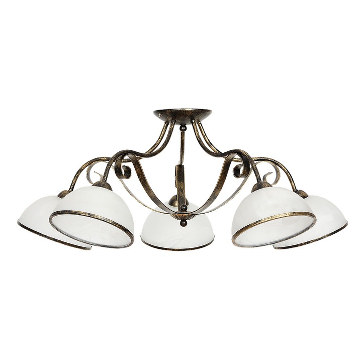 Античен полилей, Luminex, метал, фасунга E27, черно/бяло